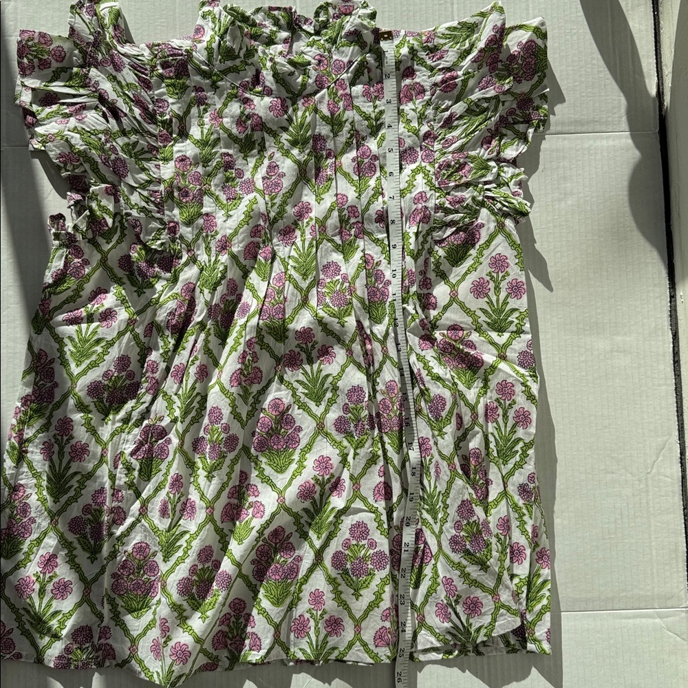 Floral Ruffle Sleeve Blouse - Picture 12 of 12